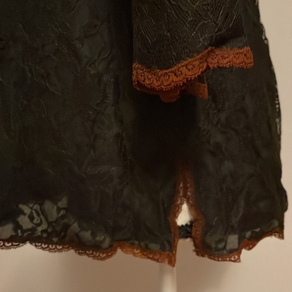 Vintage Gossard Artemis Sheer Nylon Button-Down Black Top - Size 34/S - Picture 9 of 10